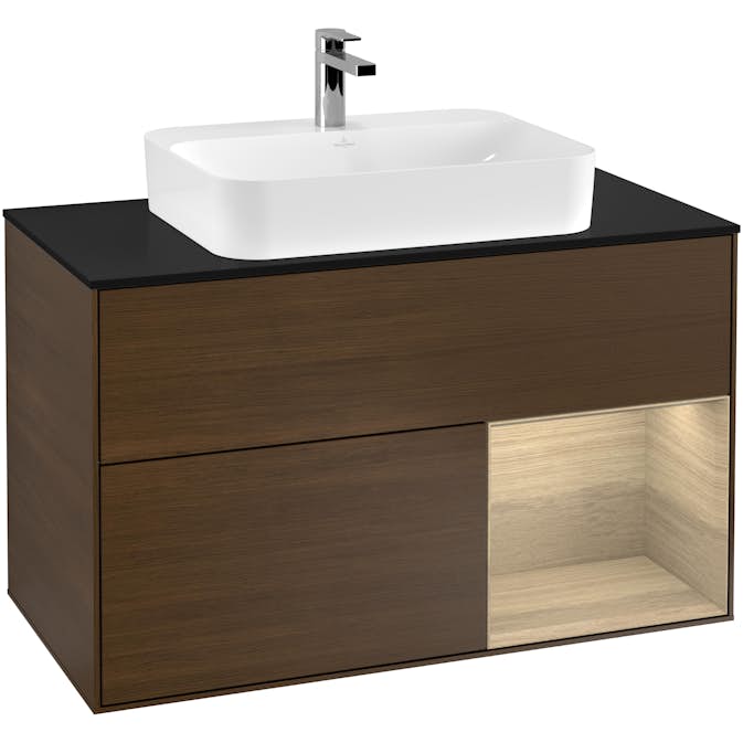 Tvättställsskåp Villeroy & Boch Finion med 2 Lådor Hylla och Bänkskiva för Ytmonterat Tvättställ