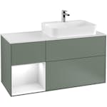 Tvättställsskåp Villeroy & Boch Finion med 3 Lådor Hylla och Bänkskiva för Ocentrerat Ytmonterat Tvättställ