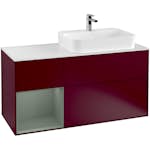 Tvättställsskåp Villeroy & Boch Finion med 3 Lådor Hylla och Bänkskiva för Ocentrerat Ytmonterat Tvättställ