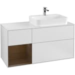 Tvättställsskåp Villeroy & Boch Finion med 3 Lådor Hylla och Bänkskiva för Ocentrerat Ytmonterat Tvättställ