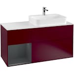 Tvättställsskåp Villeroy & Boch Finion med 3 Lådor Hylla och Bänkskiva för Ocentrerat Ytmonterat Tvättställ