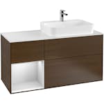 Tvättställsskåp Villeroy & Boch Finion med 3 Lådor Hylla och Bänkskiva för Ocentrerat Ytmonterat Tvättställ