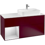 Tvättställsskåp Villeroy & Boch Finion med 3 Lådor Hylla och Bänkskiva för Ocentrerat Ytmonterat Tvättställ