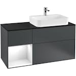 Tvättställsskåp Villeroy & Boch Finion med 3 Lådor Hylla och Bänkskiva för Ocentrerat Ytmonterat Tvättställ