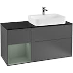 Tvättställsskåp Villeroy & Boch Finion med 3 Lådor Hylla och Bänkskiva för Ocentrerat Ytmonterat Tvättställ