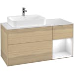 Tvättställsskåp Villeroy & Boch Finion med 3 Lådor Hylla och Bänkskiva för Ocentrerat Ytmonterat Tvättställ