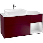 Tvättställsskåp Villeroy & Boch Finion med 3 Lådor Hylla och Bänkskiva för Ocentrerat Ytmonterat Tvättställ