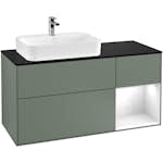 Tvättställsskåp Villeroy & Boch Finion med 3 Lådor Hylla och Bänkskiva för Ocentrerat Ytmonterat Tvättställ