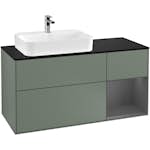 Tvättställsskåp Villeroy & Boch Finion med 3 Lådor Hylla och Bänkskiva för Ocentrerat Ytmonterat Tvättställ