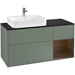 Tvättställsskåp Villeroy & Boch Finion med 3 Lådor Hylla och Bänkskiva för Ocentrerat Ytmonterat Tvättställ