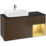 Tvättställsskåp Villeroy & Boch Finion med 3 Lådor Hylla och Bänkskiva för Ocentrerat Ytmonterat Tvättställ