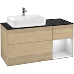 Tvättställsskåp Villeroy & Boch Finion med 3 Lådor Hylla och Bänkskiva för Ocentrerat Ytmonterat Tvättställ