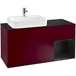 Tvättställsskåp Villeroy & Boch Finion med 3 Lådor Hylla och Bänkskiva för Ocentrerat Ytmonterat Tvättställ