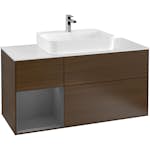 Tvättställsskåp Villeroy & Boch Finion med 3 Lådor Hylla och Bänkskiva för Ytmonterat Tvättställ