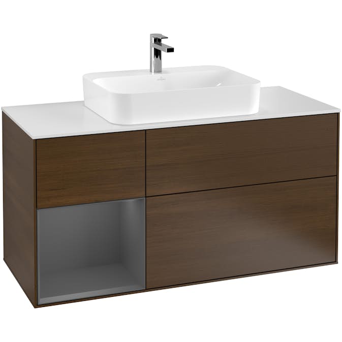 Tvättställsskåp Villeroy & Boch Finion med 3 Lådor Hylla och Bänkskiva för Ytmonterat Tvättställ