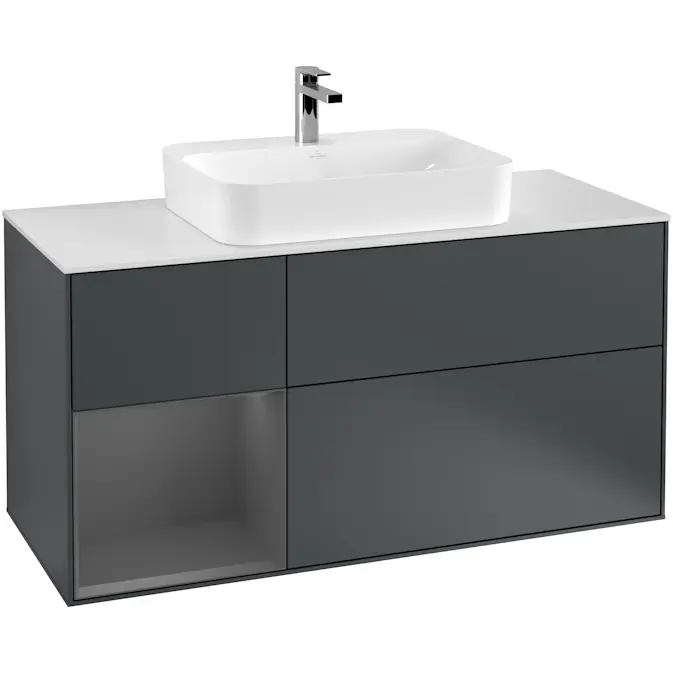 Tvättställsskåp Villeroy & Boch Finion med 3 Lådor Hylla och Bänkskiva för Ytmonterat Tvättställ