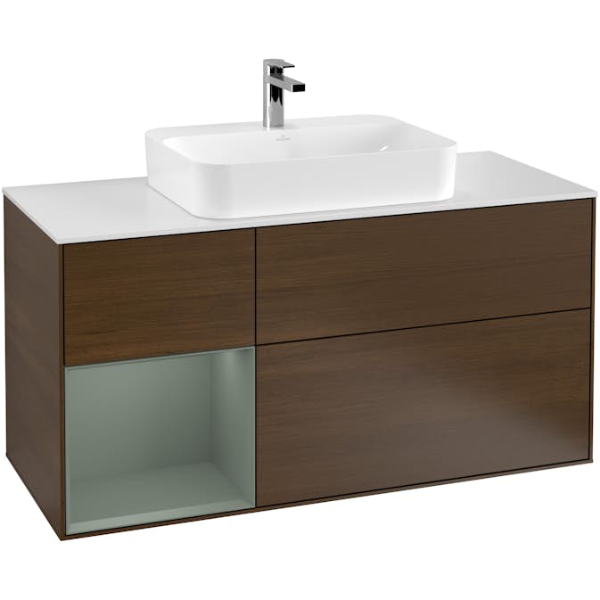 Tvättställsskåp Villeroy & Boch Finion med 3 Lådor Hylla och Bänkskiva för Ytmonterat Tvättställ