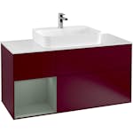 Tvättställsskåp Villeroy & Boch Finion med 3 Lådor Hylla och Bänkskiva för Ytmonterat Tvättställ