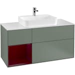 Tvättställsskåp Villeroy & Boch Finion med 3 Lådor Hylla och Bänkskiva för Ytmonterat Tvättställ