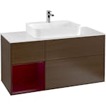 Tvättställsskåp Villeroy & Boch Finion med 3 Lådor Hylla och Bänkskiva för Ytmonterat Tvättställ