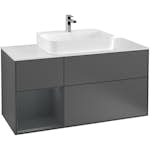 Tvättställsskåp Villeroy & Boch Finion med 3 Lådor Hylla och Bänkskiva för Ytmonterat Tvättställ