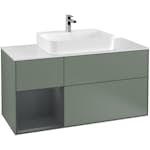 Tvättställsskåp Villeroy & Boch Finion med 3 Lådor Hylla och Bänkskiva för Ytmonterat Tvättställ