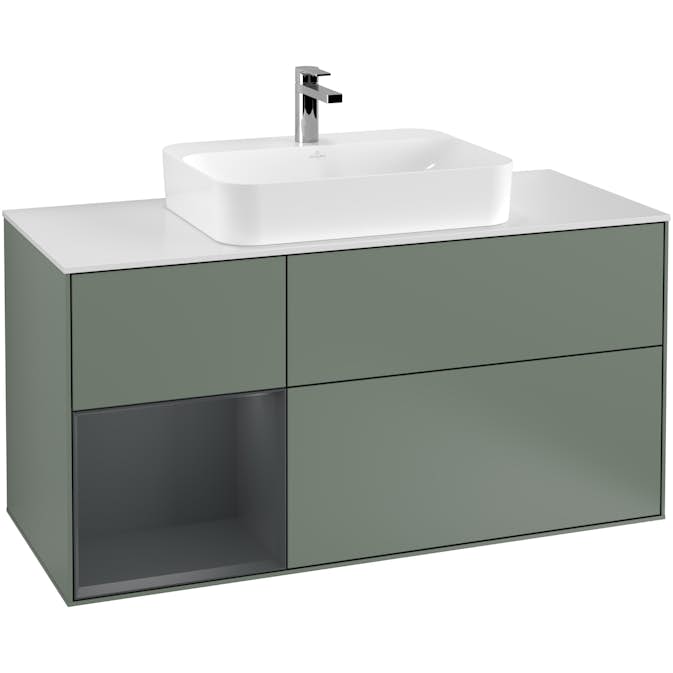 Tvättställsskåp Villeroy & Boch Finion med 3 Lådor Hylla och Bänkskiva för Ytmonterat Tvättställ