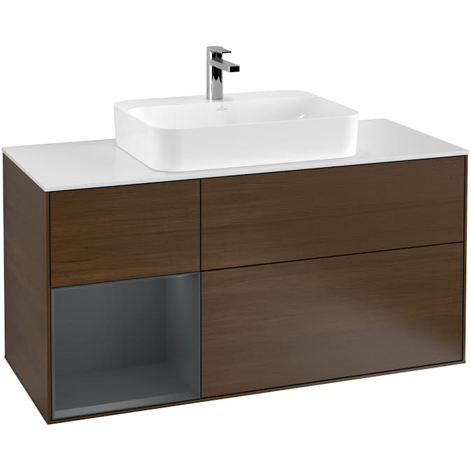 Tvättställsskåp Villeroy & Boch Finion med 3 Lådor Hylla och Bänkskiva för Ytmonterat Tvättställ