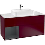 Tvättställsskåp Villeroy & Boch Finion med 3 Lådor Hylla och Bänkskiva för Ytmonterat Tvättställ