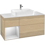 Tvättställsskåp Villeroy & Boch Finion med 3 Lådor Hylla och Bänkskiva för Ytmonterat Tvättställ