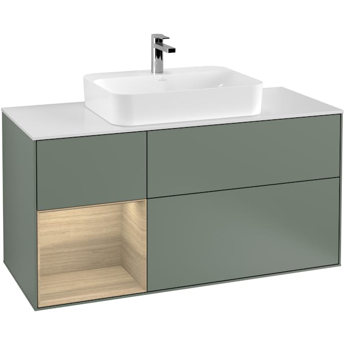 Tvättställsskåp Villeroy & Boch Finion med 3 Lådor Hylla och Bänkskiva för Ytmonterat Tvättställ