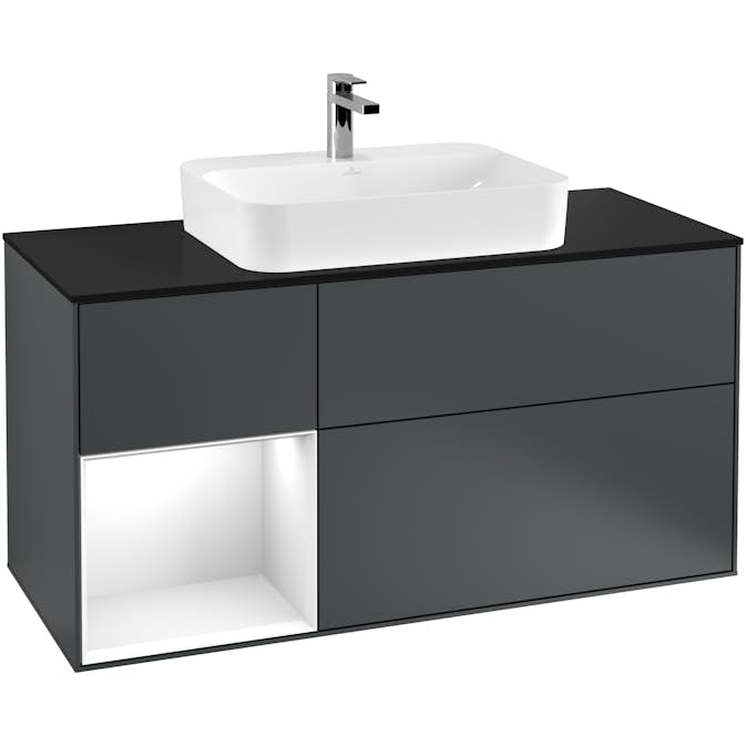 Tvättställsskåp Villeroy & Boch Finion med 3 Lådor Hylla och Bänkskiva för Ytmonterat Tvättställ