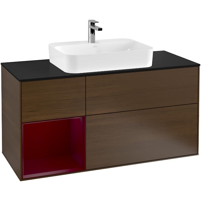 Tvättställsskåp Villeroy & Boch Finion med 3 Lådor Hylla och Bänkskiva för Ytmonterat Tvättställ