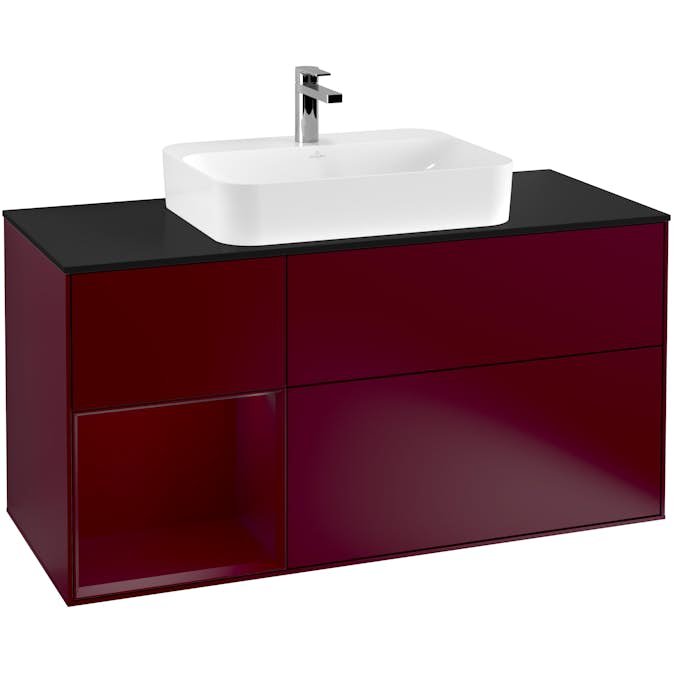 Tvättställsskåp Villeroy & Boch Finion med 3 Lådor Hylla och Bänkskiva för Ytmonterat Tvättställ