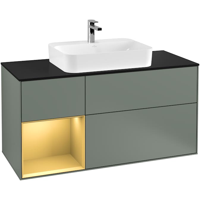 Tvättställsskåp Villeroy & Boch Finion med 3 Lådor Hylla och Bänkskiva för Ytmonterat Tvättställ