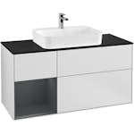 Tvättställsskåp Villeroy & Boch Finion med 3 Lådor Hylla och Bänkskiva för Ytmonterat Tvättställ