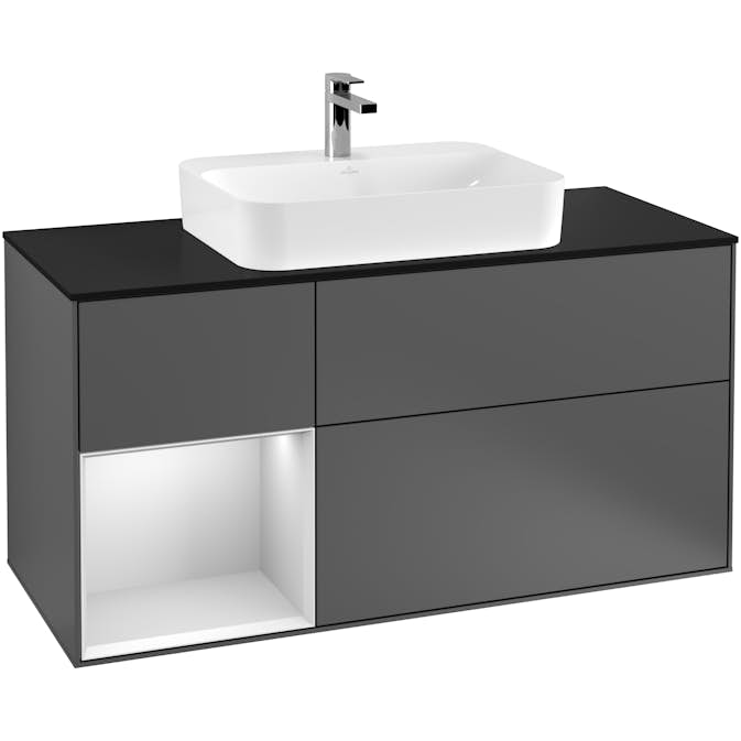 Tvättställsskåp Villeroy & Boch Finion med 3 Lådor Hylla och Bänkskiva för Ytmonterat Tvättställ