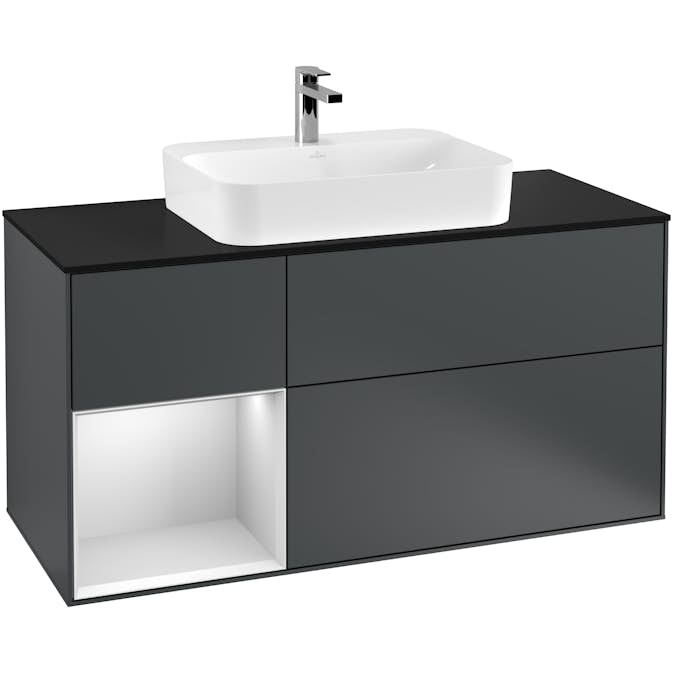 Tvättställsskåp Villeroy & Boch Finion med 3 Lådor Hylla och Bänkskiva för Ytmonterat Tvättställ