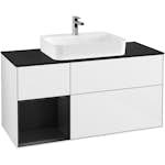 Tvättställsskåp Villeroy & Boch Finion med 3 Lådor Hylla och Bänkskiva för Ytmonterat Tvättställ