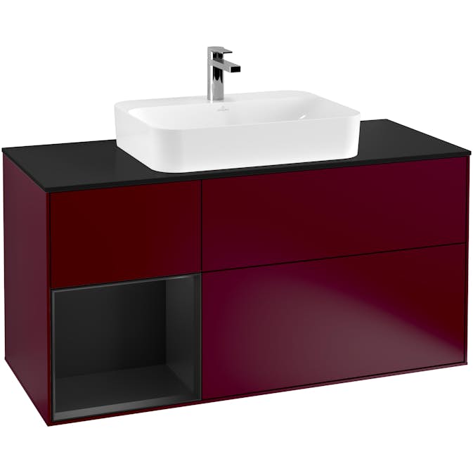 Tvättställsskåp Villeroy & Boch Finion med 3 Lådor Hylla och Bänkskiva för Ytmonterat Tvättställ