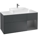 Tvättställsskåp Villeroy & Boch Finion med 3 Lådor Hylla och Bänkskiva för Ytmonterat Tvättställ