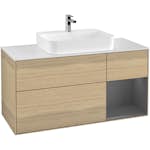 Tvättställsskåp Villeroy & Boch Finion med 3 Lådor Hylla och Bänkskiva för Ytmonterat Tvättställ