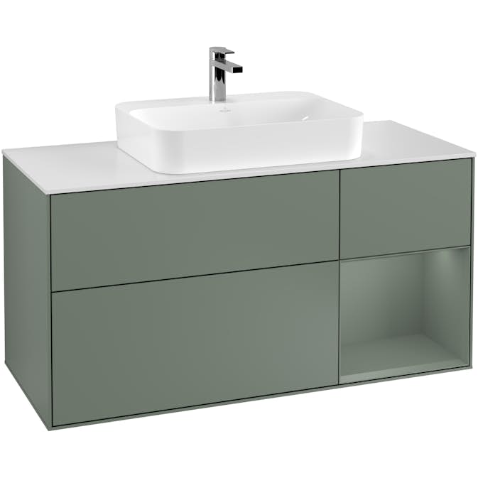 Tvättställsskåp Villeroy & Boch Finion med 3 Lådor Hylla och Bänkskiva för Ytmonterat Tvättställ