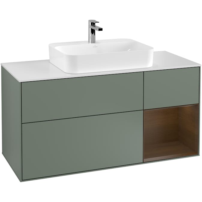 Tvättställsskåp Villeroy & Boch Finion med 3 Lådor Hylla och Bänkskiva för Ytmonterat Tvättställ