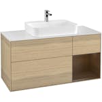 Tvättställsskåp Villeroy & Boch Finion med 3 Lådor Hylla och Bänkskiva för Ytmonterat Tvättställ