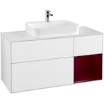 Tvättställsskåp Villeroy & Boch Finion med 3 Lådor Hylla och Bänkskiva för Ytmonterat Tvättställ