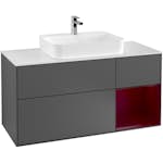 Tvättställsskåp Villeroy & Boch Finion med 3 Lådor Hylla och Bänkskiva för Ytmonterat Tvättställ