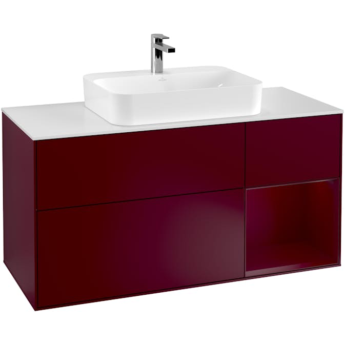 Tvättställsskåp Villeroy & Boch Finion med 3 Lådor Hylla och Bänkskiva för Ytmonterat Tvättställ