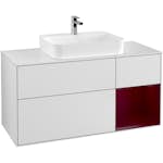 Tvättställsskåp Villeroy & Boch Finion med 3 Lådor Hylla och Bänkskiva för Ytmonterat Tvättställ