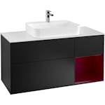 Tvättställsskåp Villeroy & Boch Finion med 3 Lådor Hylla och Bänkskiva för Ytmonterat Tvättställ